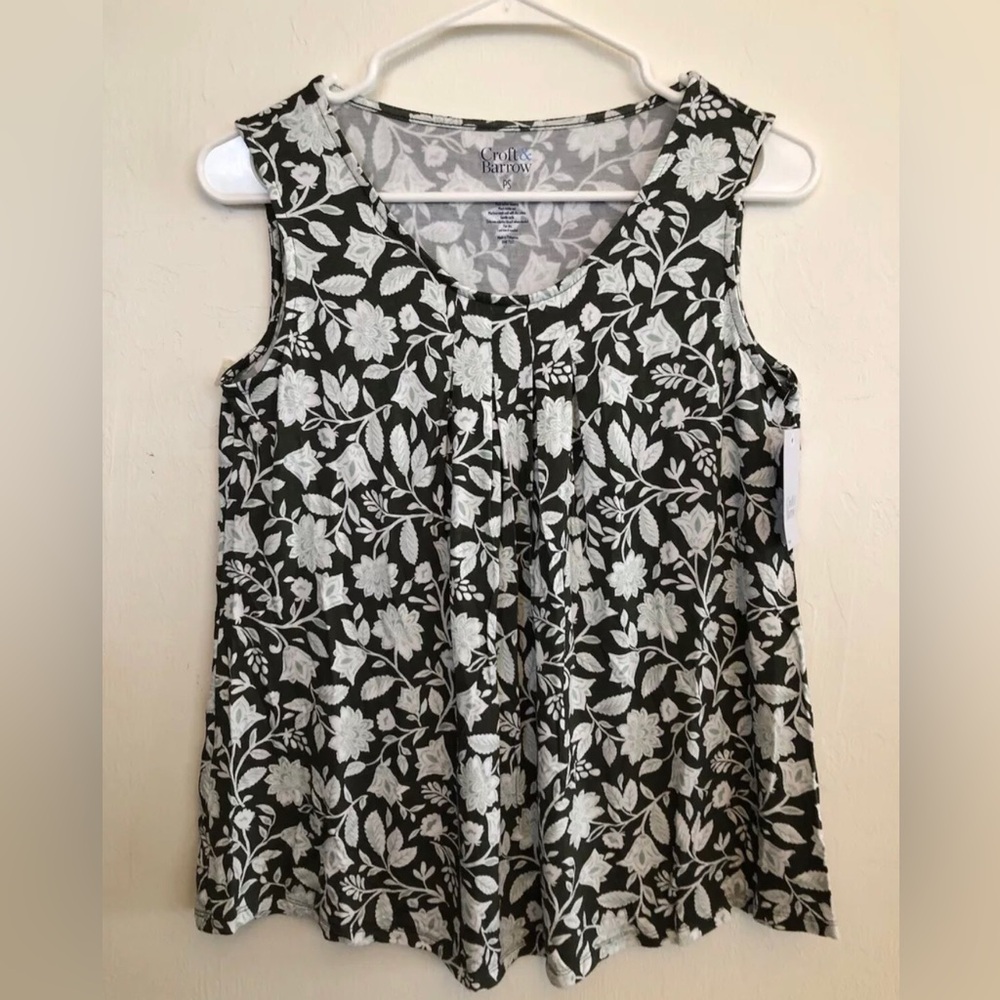 CROFT & BARROW Womens Semi Loose Sleeveless Top Size XSmall Petite Stretch New